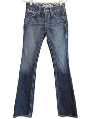 Ariat Jeans Women Real Boot Cut  Rosy Whipstitch Western Size 28 XL 28x36